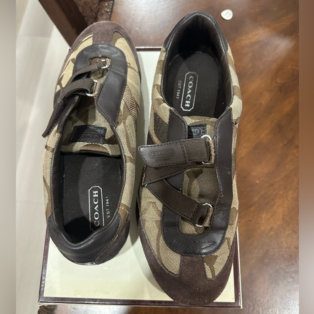 Coach Khaki and Chocolate Sneakers